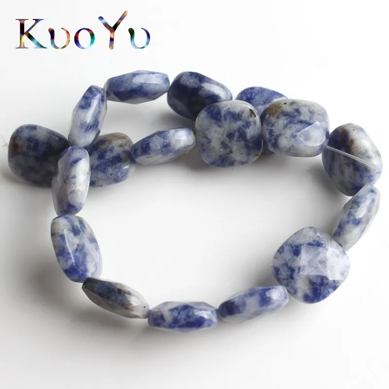 Blue Sodalite Натуральные граненые квадратные Агаты кварцевые бусины из нефрита свободные разделительные бусины для самостоятельного изготовления ювелирных изделий браслет ожерелье 12*12 мм 7,5 дюйма - Цвет: Blue Sodalite