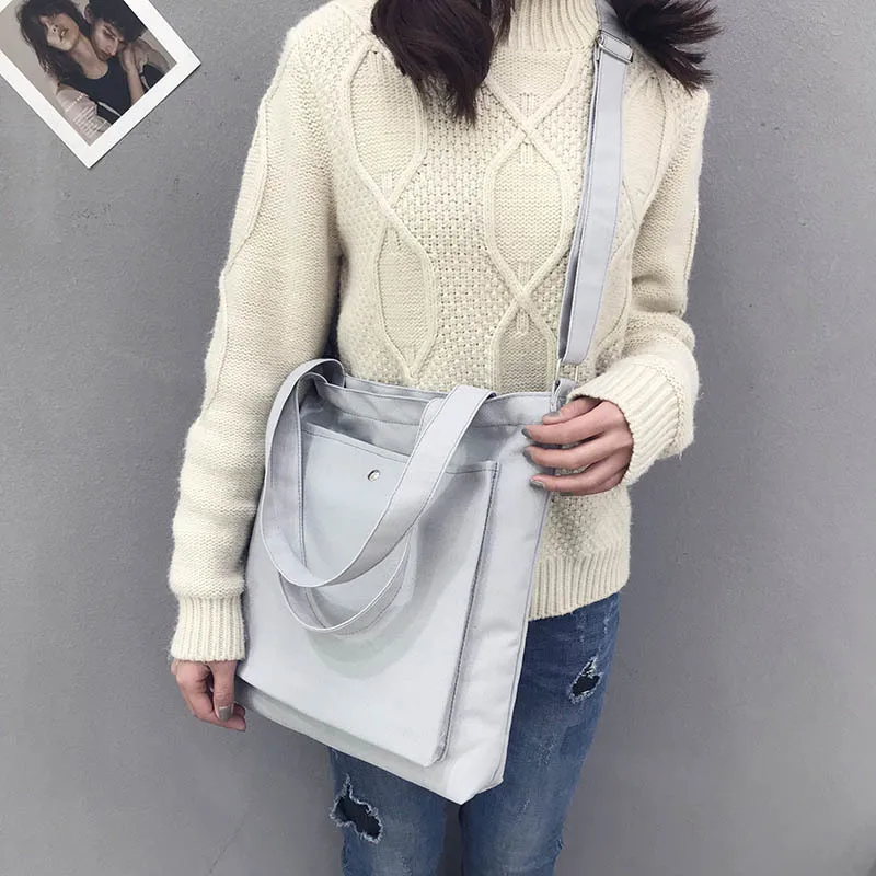 Модные однотонные женские холщовые сумки мессенджеры Наплечные 2019 летние новые