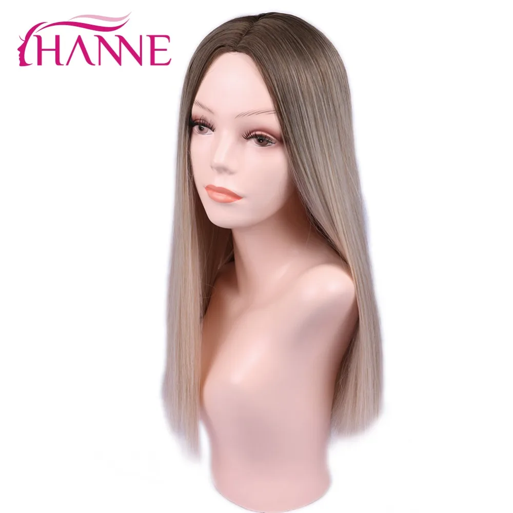 HANNE, 24 дюйма, Омбре, блонд, парики для женщин, прямой парик, синтетический блонд, длинный парик, косплей, жаропрочные, натуральные волосы, парики