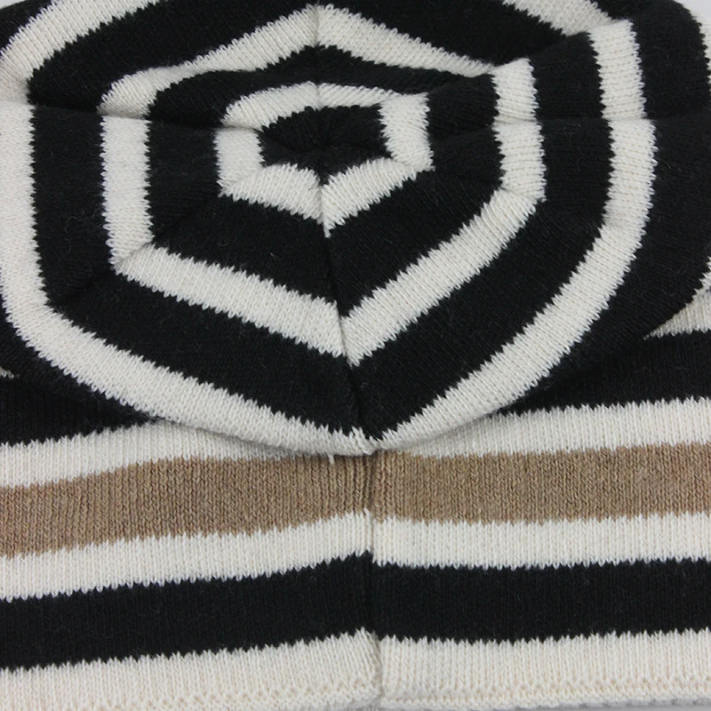 [FLB] зимняя шапка Skullies Beanies для вязаной шапки женская маска Толстая Балаклава ушанка шерстяная полосатая шапочка шапки F18057