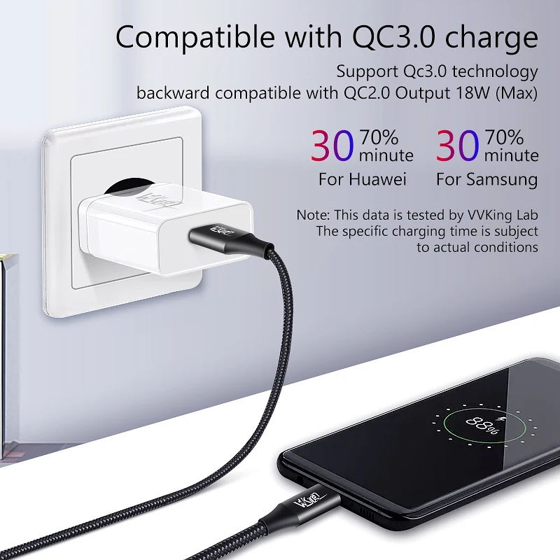 Быстрое зарядное устройство USB VVKing Быстрая зарядка 3 0 QC3.0 штепсельная вилка EU US