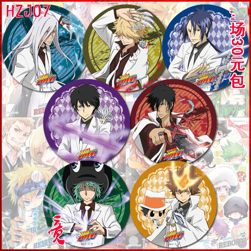 ZXFJXR 58 мм анимационный значок HITMAN REBORN!Sawada Tsunayoshi Gokudera Hayato Yamamoto Takeshi Lambo значок|Броши|
