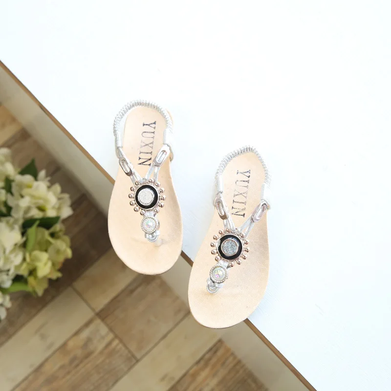 Летние Девушки Сандалии Детская Обувь Горный Хрусталь Принцесса Туфли Флип Флоп