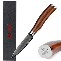 sunlong paring knife 3 5 inch peeling knives vg10 damascus natural rosewood handle