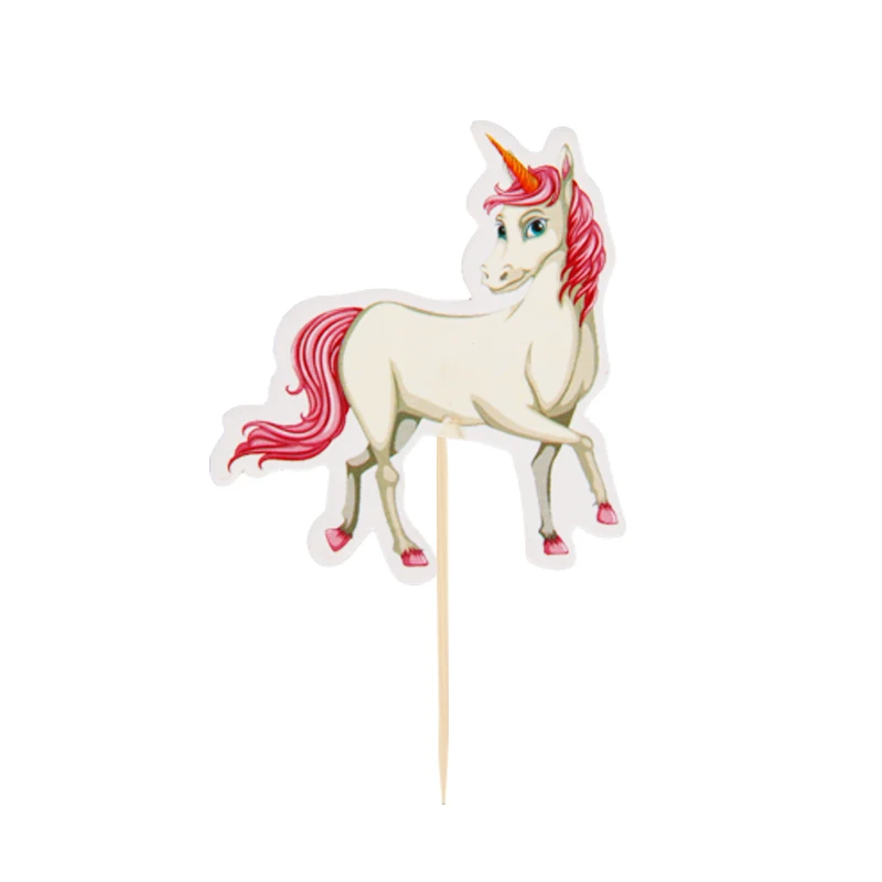 24 шт цветные фигурки для торта в виде маленькой лошади, единорога, фигурки для торта, украшения для торта на свадьбу, день рождения, вечеринку, украшения для торта, принадлежности для тематической вечеринки в виде единорога