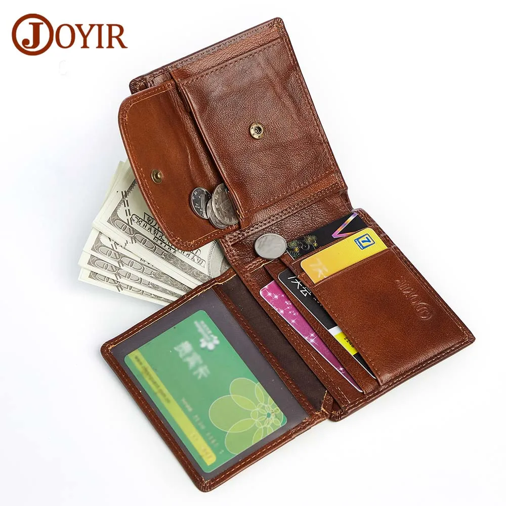 Мужские кошельки JOYIR мужские короткие из натуральной кожи кошелек с отделением