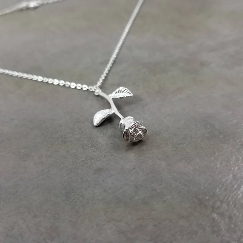 Розовое золото цветок ожерелья для мужчин женщин Lucky Charm Jewelry Нержавеющая сталь
