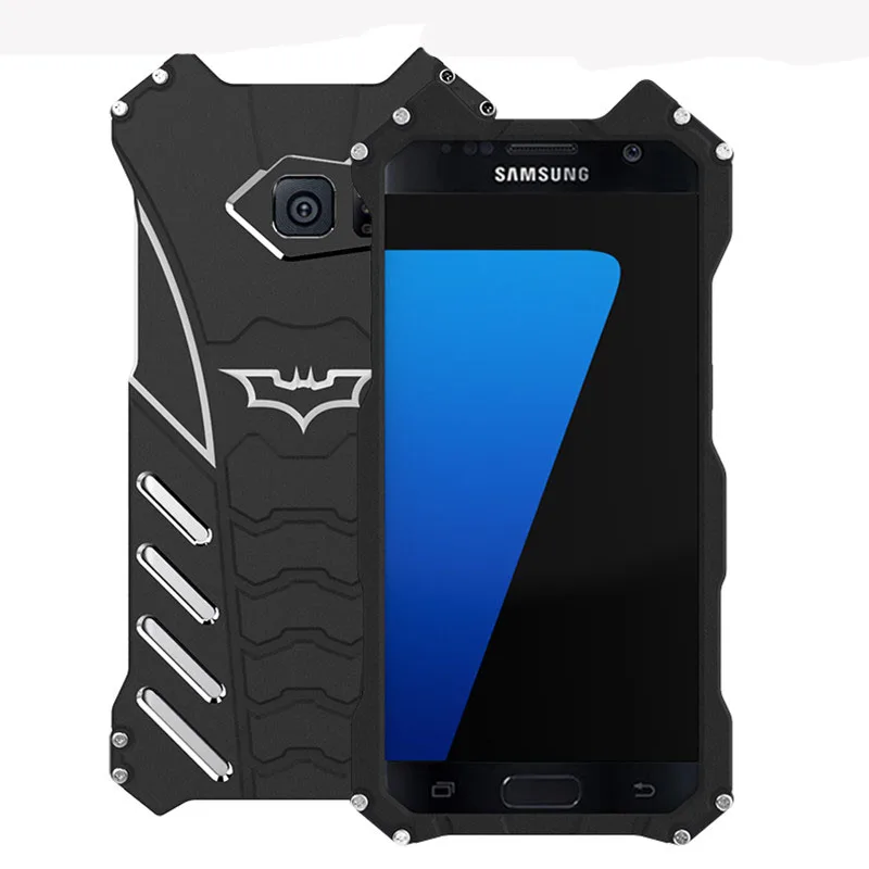 Роскошные R-JUST пыль Металл броня Алюминий чехол для samsung Galaxy S9 S8 S6 S7 edge plus Примечание 5 7 8 FE 9 C5 C7 C9 Pro крышка