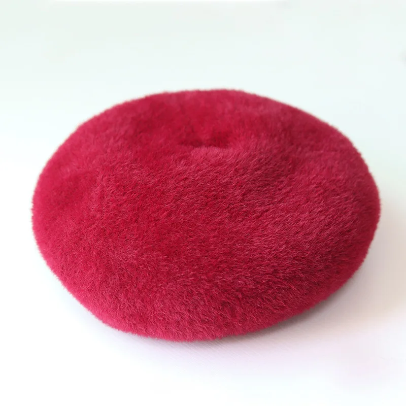 FUSHIA VISROVER, новые зимние однотонные шерстяные дизайнерские кепки Bonias, береты для женщин, кашемировые береты для девочек, Повседневная Кепка высокого качества - Цвет: FUSHIA