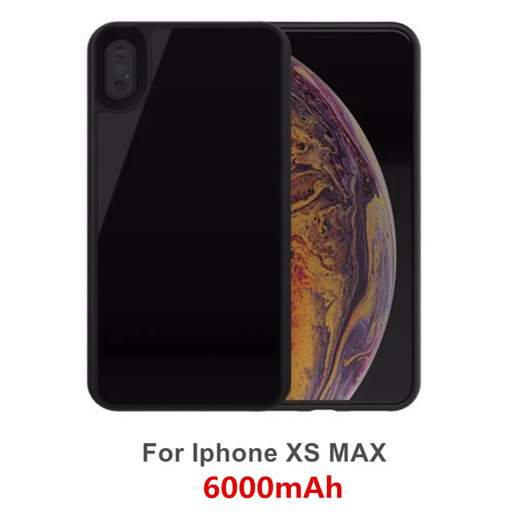 Black for XS MAX NTSPACE power Bank для iPhone X XS аккумулятор max зарядное устройство чехол смарт Беспроводное зарядное устройство чехол для iPhone XR XS power Case - Цвет: Black for XS MAX