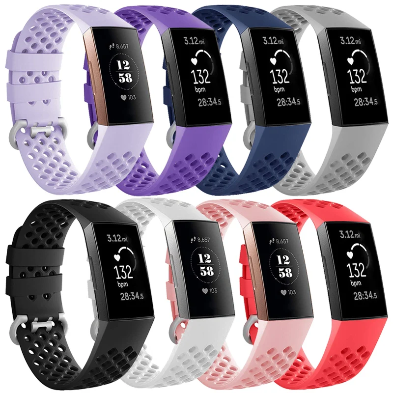 Для Fitbit Charge 3 Силиконовый мягкий ремешок с дышащим отверстием для замены смарт-аксессуаров для Fitbit Charge3 Correa