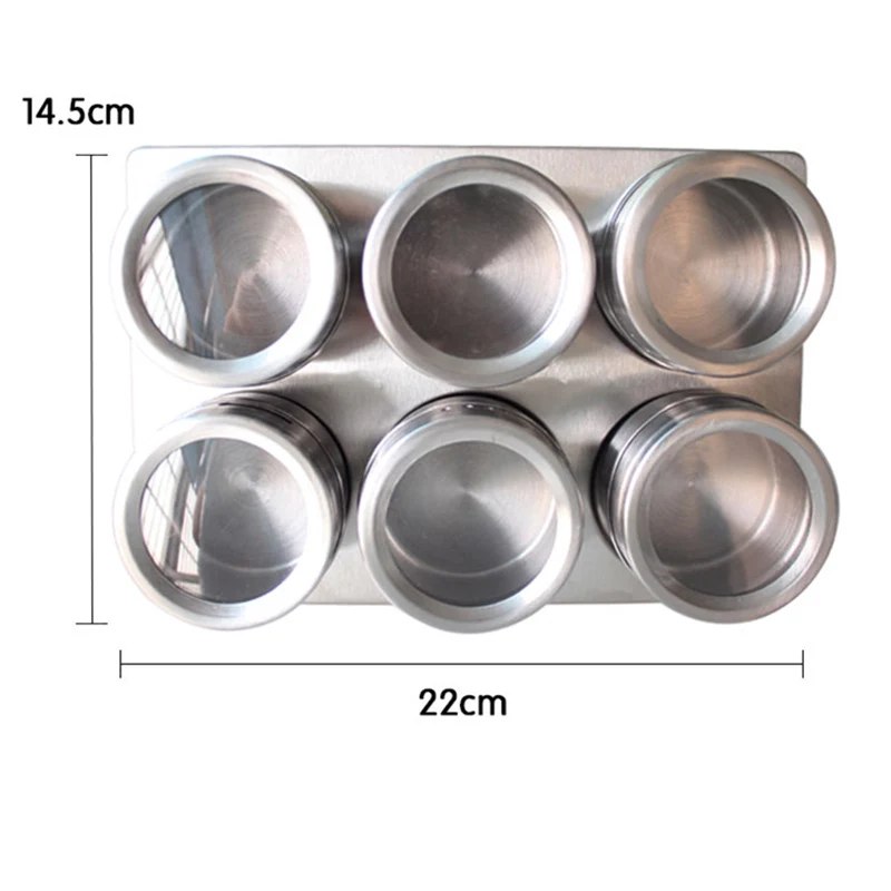 QuickDone 6 шт. Нержавеющая сталь Магнитная бутылочка для специй емкости хранения