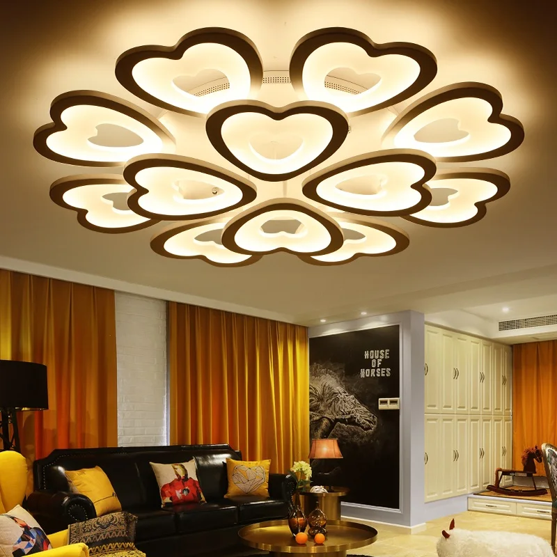 

Modern Acrylic Hearts LEDCeiling Light Home living room bedroom study lamp commercial place lighting ceiling lamp AC110-240V