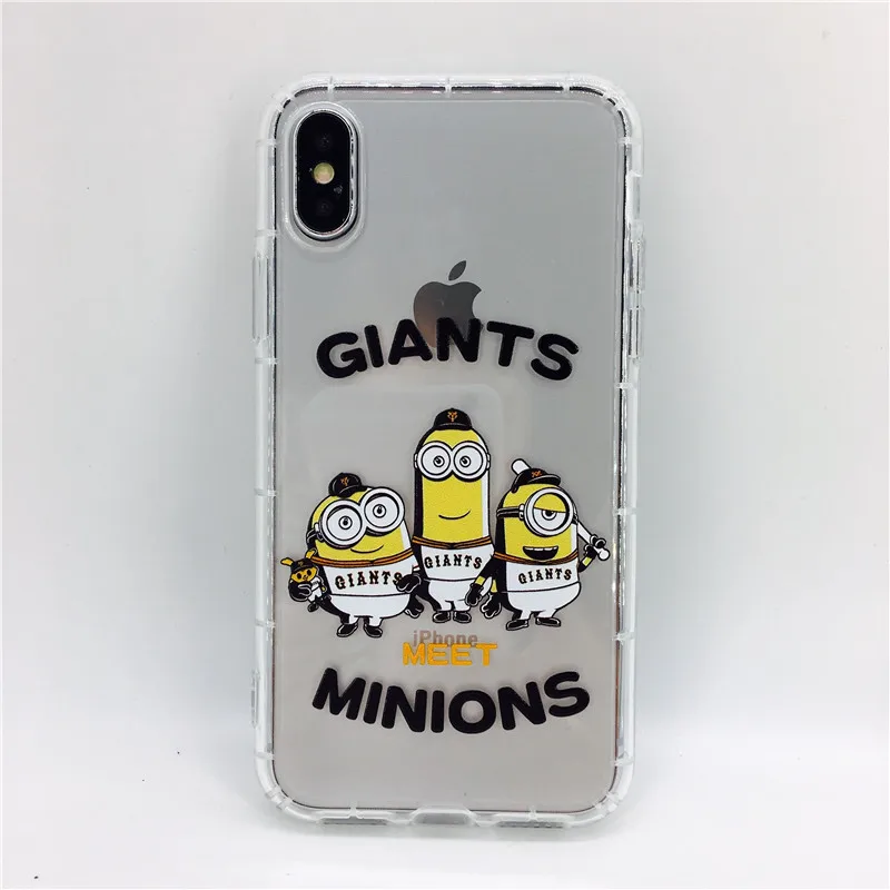 Newest for iPhone X 8 6 6s 7 plus phone cases Cute cartoon Emboss Despible Me 3 Minions soft TPU air-pressure back cover |