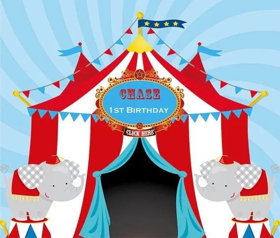 

custom Circus Striped Tent Elephant Birthday Carnival backdrop High quality Computer print party backgrounds