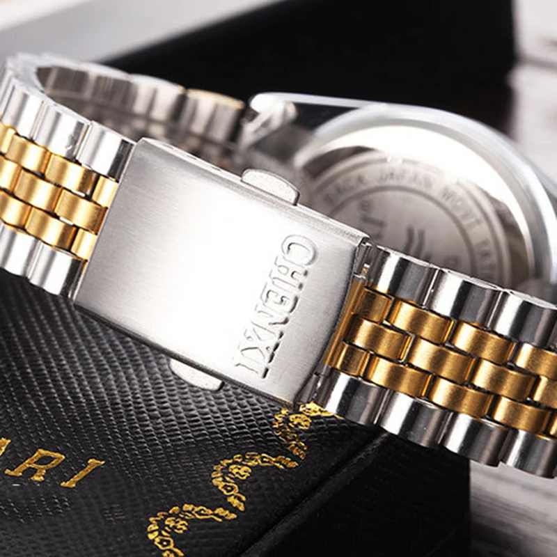 Chenxi мужские s часы лучший бренд роскошные золотые из нержавеющей стали ремешок