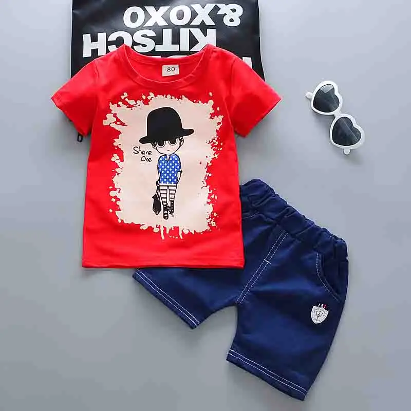 BibiCoal/комплекты одежды для новорожденных лето 2018 новая футболка с рисунком