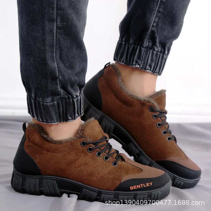 Вырваться Мужские ботинки Новые зимние сапоги резиновые полусапожки плюшевые на