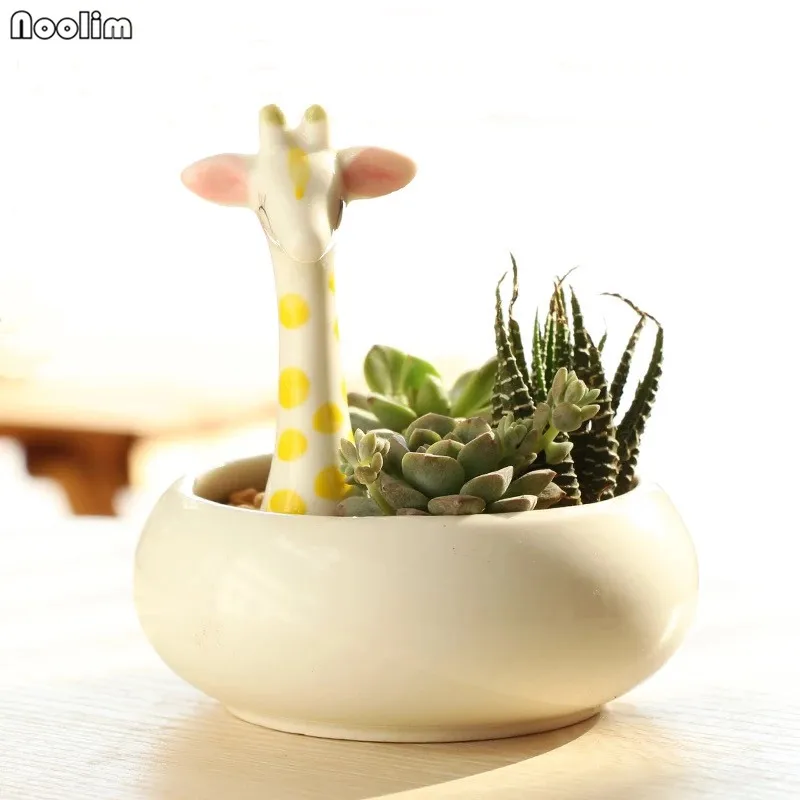 Креативный керамический симпатичный цветочный горшок NOOLIM с изображением