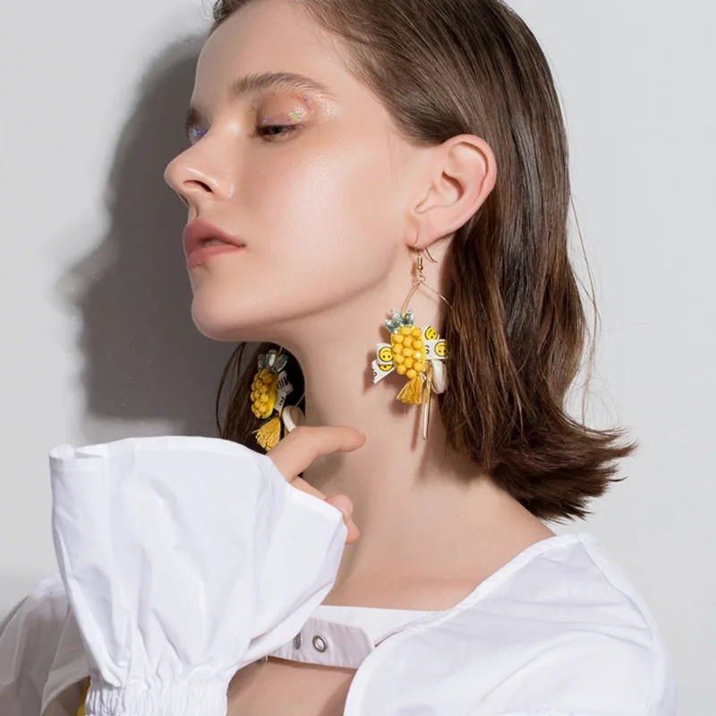 Ананасовые растения кисточкой милые романтичные серьги женские 2018 корейские Boho