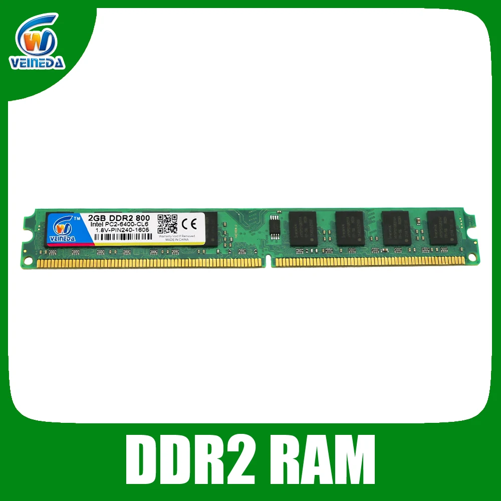 Оригинальный Veineda оперативная память ddr2 4 ГБ 2 800 667 533 memoria PC2 6400 МГц ddr для intel amd