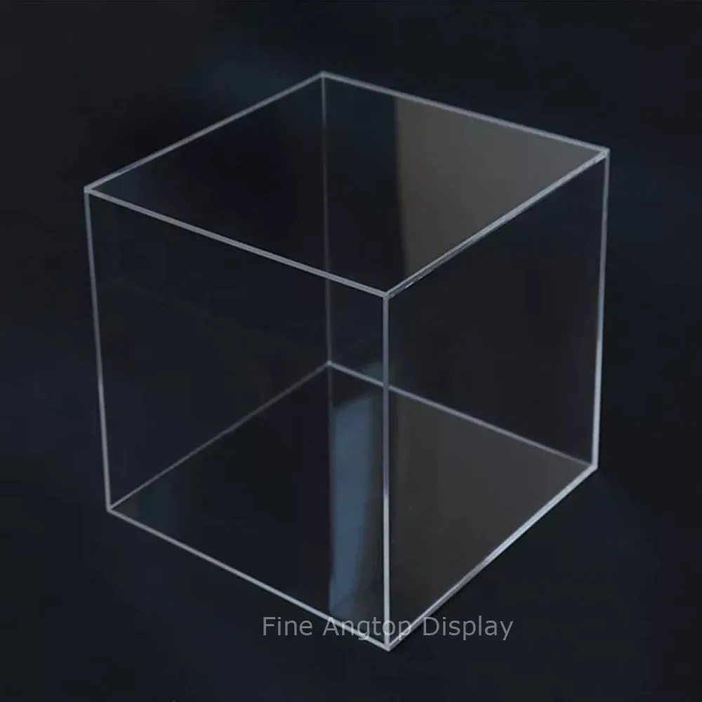 

5 Sided 9x9x9inch Acrylic Display Box Case Museum Cube Box Jewelry Art Collection Pedestal Holder