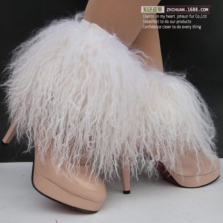 Новое поступление леди натуральный Тибет ягненка Мех животных legwarmer Полный Пелт шерсть овчины носки для девочек гетры используется