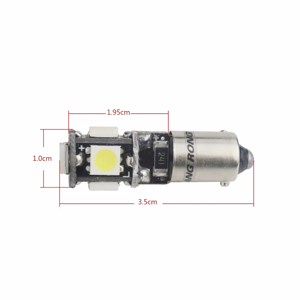 ANGRONG 2x H6W BAX9s 5 SMD Canbus светодиодный индикатор ламповый Обратный парковочный боковой свет лампы(CA306x2