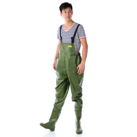 high jump waist chest breathable fishing waders thickness 0 75mm pvc fishing clothing inner storage pocket hunting fish waders