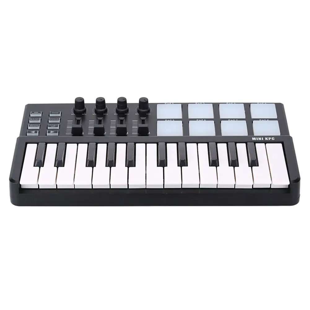 Black MIDI клавиатура World Panda с 25 клавишами, мини-пианино, USB клавиатура и барабанная подставка, MIDI контроллер - Цвет: Black