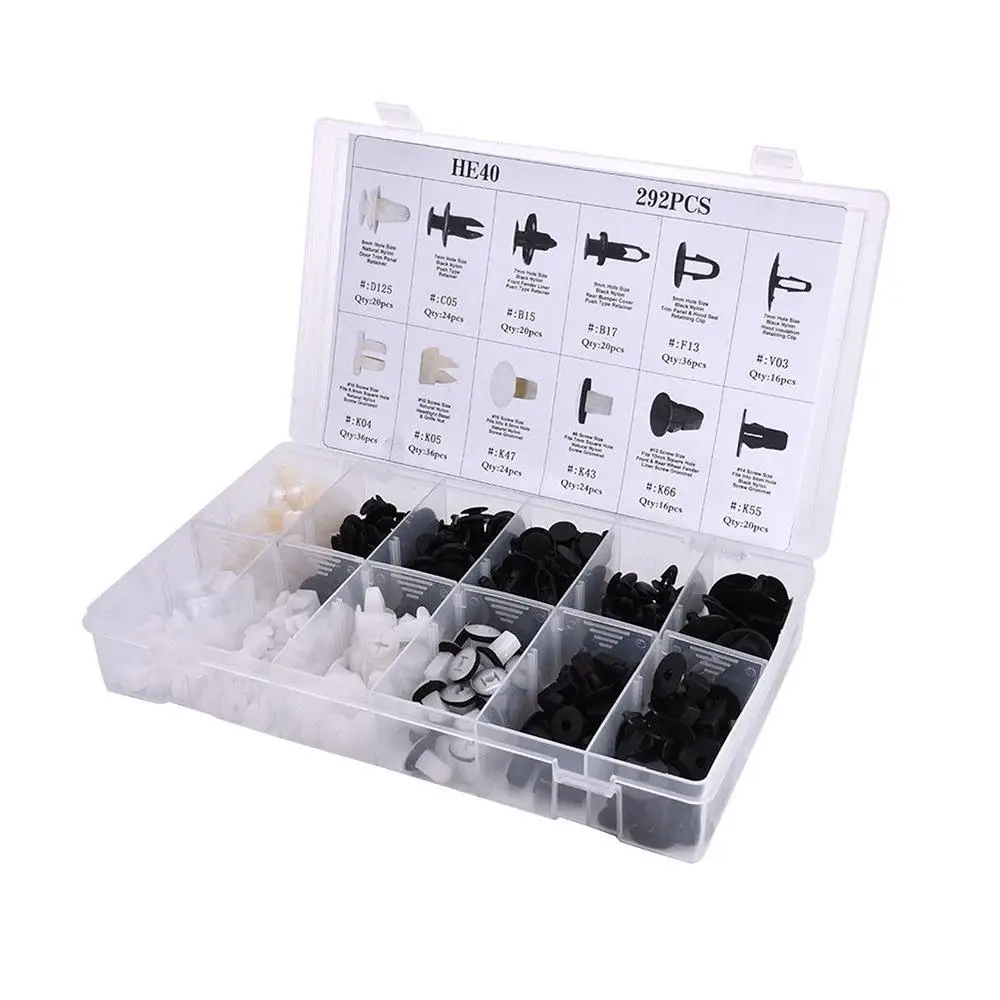 

For TOYOTA 292 PCS Fender Door Hood Bumper Rivet Trim Clips Body Assortment