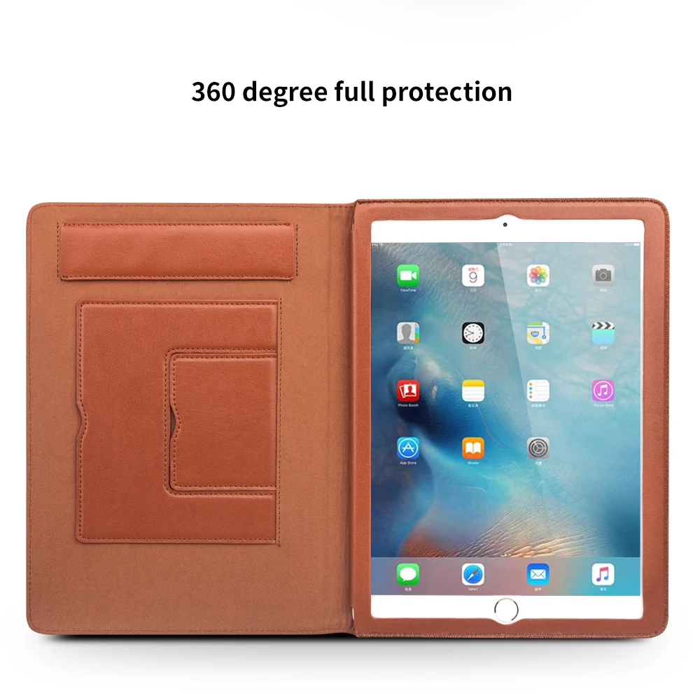 QIALINO роскошный для iPad Pro 9,7 чехол из натуральной кожи с откидной крышкой и подставкой, умный чехол для пробуждения/сна, для iPad Pro 9,7 кожаный чехол