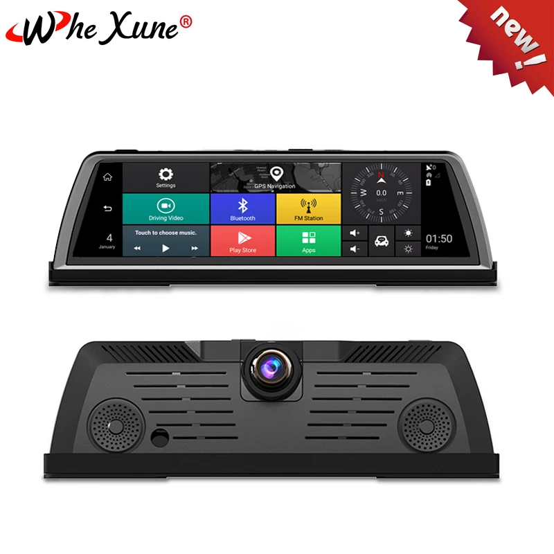 WHEXUNE 1" FHD 1080P 4G 4 канальный ADAS Android автомобильный видеорегистратор Dashcam центральная консоль зеркало gps WiFi задний объектив видео рекордер