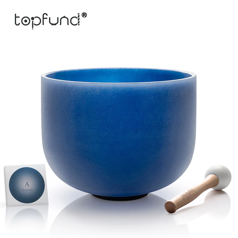 TOPFUND A Note чакра для третьего глаза цвета индиго Матовый Кварцевый Поющий чаша 10&quot