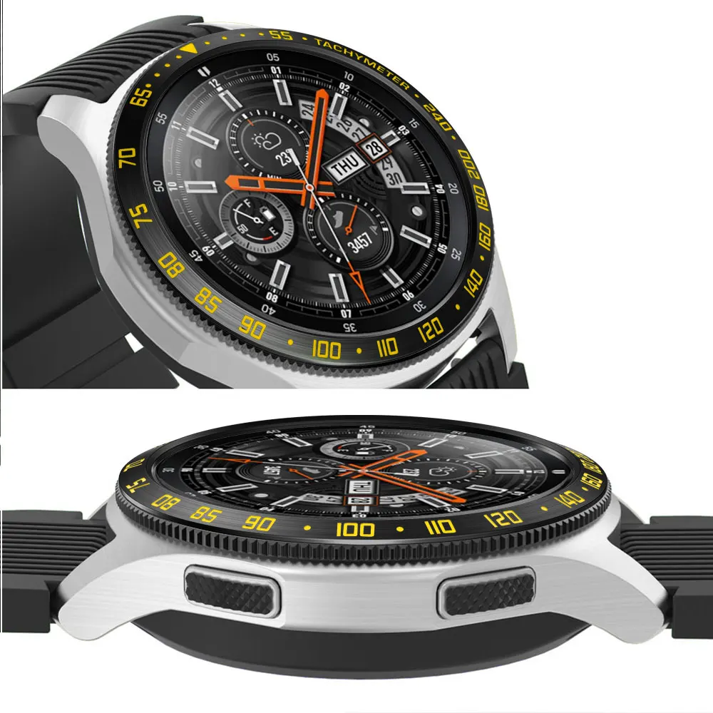 Безель кольцо для samsung Galaxy Watch 46 мм 42 мм клеющаяся крышка против царапин защита из нержавеющей стали аксессуары для gear S3