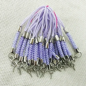 violet Lariat ремешок mobole ремень веревка Брелоки для ключей, подвески на сумку аксессуары глина прыгающее кольцо застежка люверсы Просверленный винт на головке булавки иглы - Цвет: violet