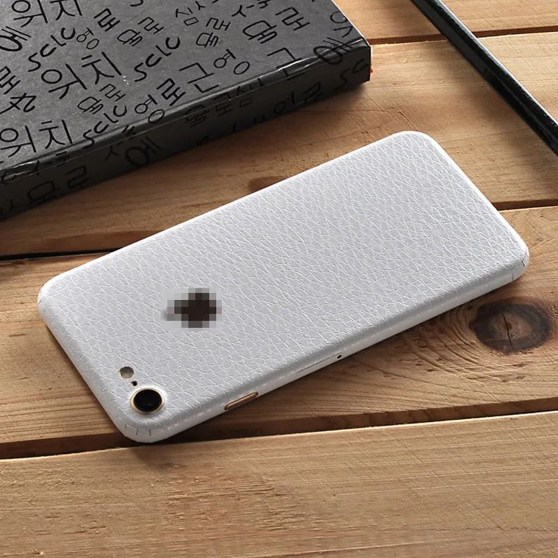 Кожаная наклейка с узором для iPhone 6, 6 S, 7, 8 Plus, X, задняя пленка, тонкая защитная крышка, задняя декоративная наклейка - Цвет: white