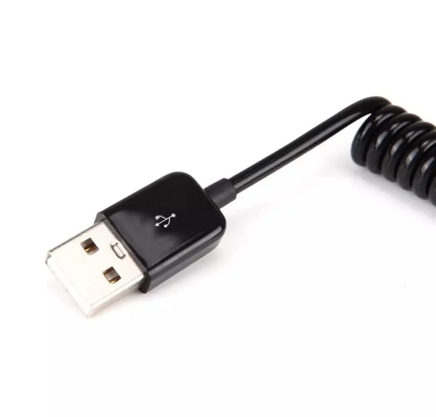 1 м 3 фута Спиральный кабель USB A штекер 5 мм 4 полюсный разъем Премиум Удлинительный