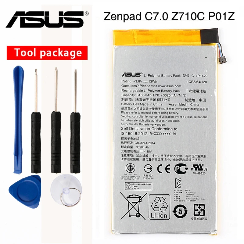 Оригинал ASUS Высокая емкость Zenpad C7.0 батарея для Z710 Z710C P01Z Z170MG Z710CG C11P1429