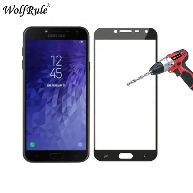 Защитное стекло для Samsung Galaxy J4 2018 закаленное полноразмерная пленка телефона