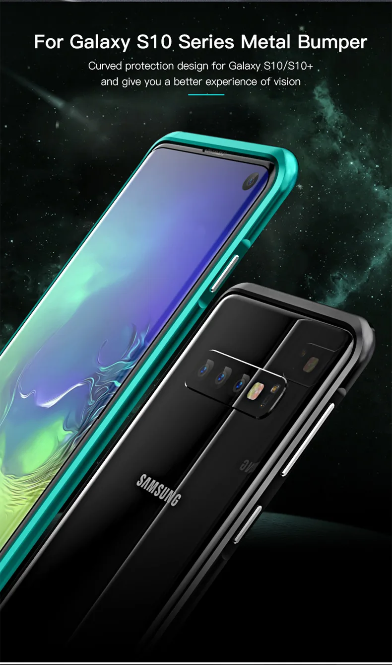 Изогнутый металлический чехол-бампер LUPHIE для samsung Galaxy S10 Plus S10e, алюминиевый бампер для samsung S10 Plus S10e, роскошный чехол s