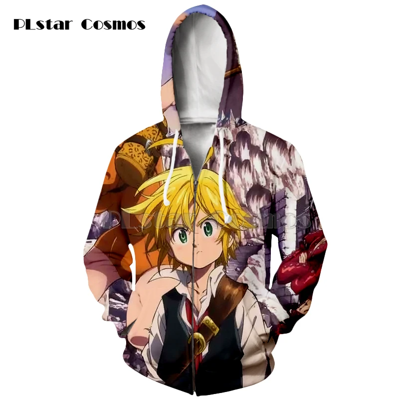 

PLstar Cosmos brand Classic Anime The Seven Deadly Sins Harajuku Style Hoodies man women zipper Hoodie drop shipping