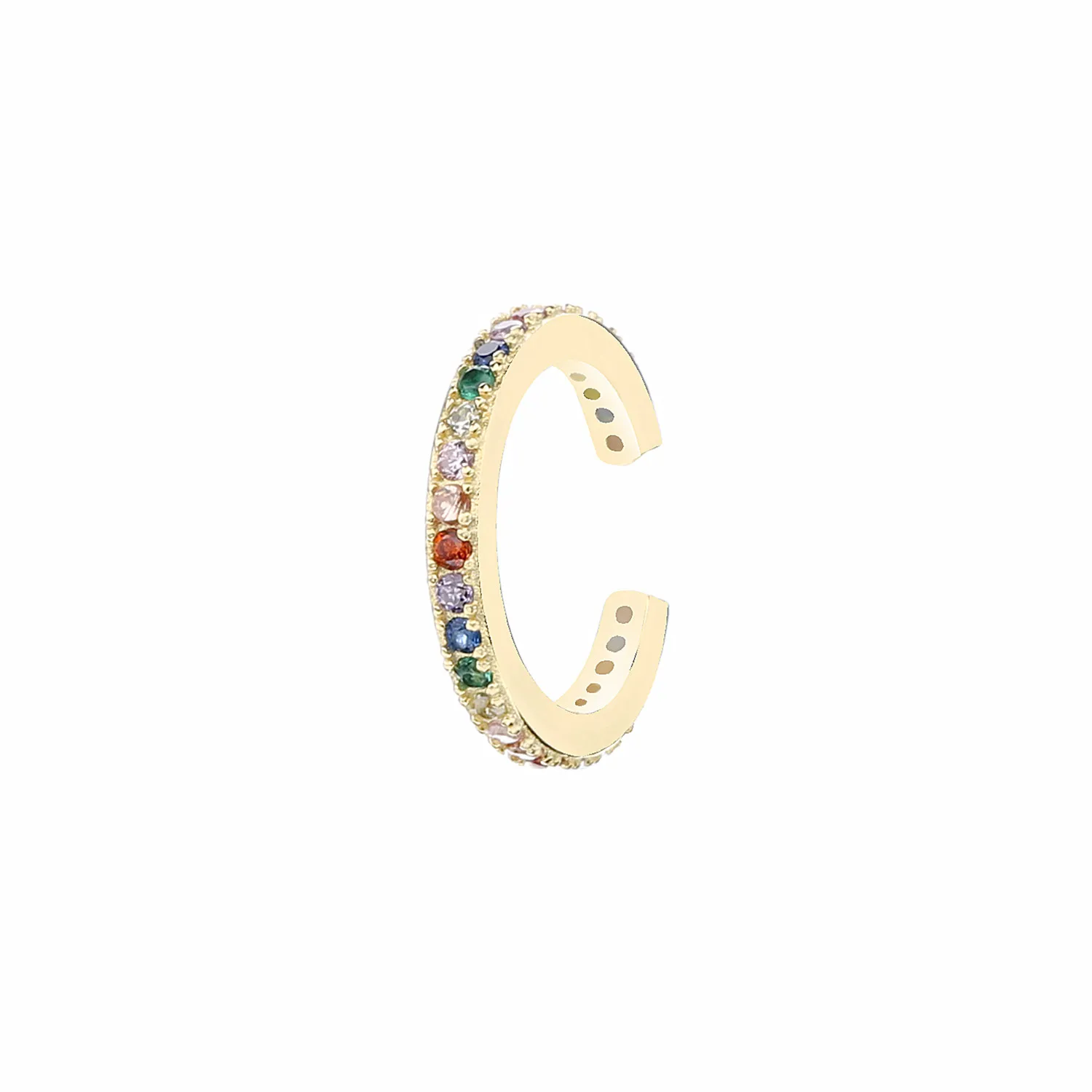 Gold Ear Cuff Moonnory 925 стерлингового серебра без пирсинга клипсы ушные манжеты женские красочные серьга в виде клипсы непроколотое ухо клипсы модные - Окраска металла: Gold Ear Cuff