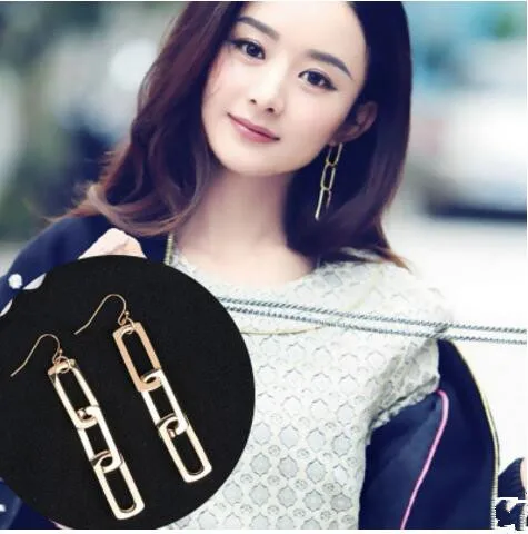 Ey333 2018 разнообразные геометрические прямоугольные серьги в полоску крупные