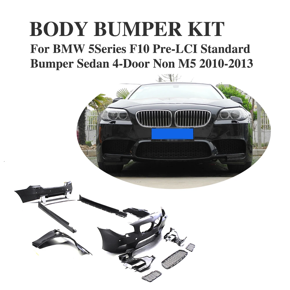 

PP Black Bunper Guard Body Kits for BMW 5 Series F10 Pre-LCI Standard Bumper Sedan 4-Door Non M5 2010-2013 Car Accessories