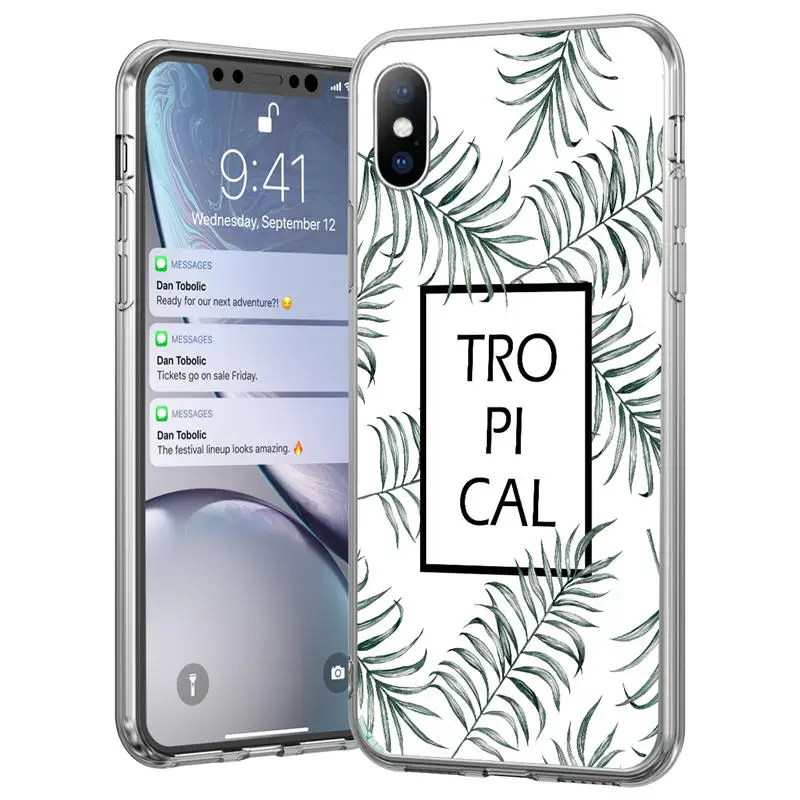 6106 Ottwn летний рисунок банановых листьев чехол для телефона для iPhone 11X7 8, 6, 6 S, Plus, XS XR XS Макс 5 5S SE Ретро листья чехол-накладка на заднюю панель из силикона и мягкого ТПУ с крышкой - Цвет: 6106