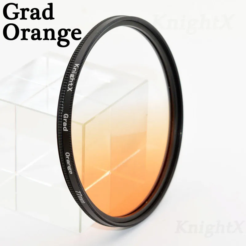 Grad Orange KnightX Grad оранжевый фильтр для объектива камеры для sony Canon Nikon light eos 500d macro d3400 alpha UV d700 fujifilm ND 49 52 55 58 67 - Цвет: Grad Orange