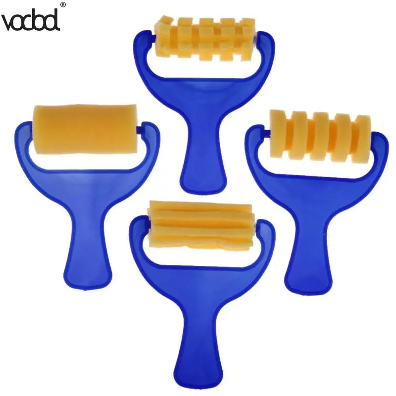 4 шт./компл. губки для рисования кисти с пластиковой ручкой дети живопись граффити