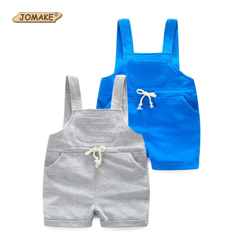 Детские комбинезоны новинка летний однотонный комбинезон с завязками для