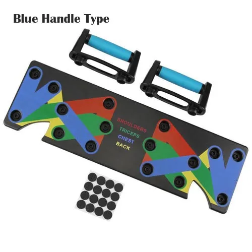 blue handle Push Up стойка доска 9 в 1 Бодибилдинг Фитнес инструменты для упражнений Мужчины Женщины пуш-ап подставки для тренажерного зала тела обучение Прямая - Цвет: blue handle